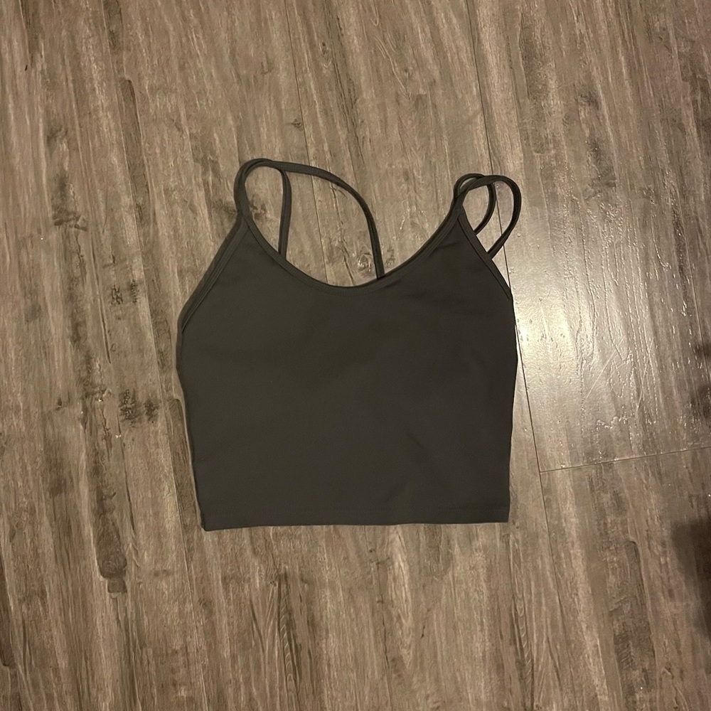 SLATE GREY WORKOUT CROP TOP